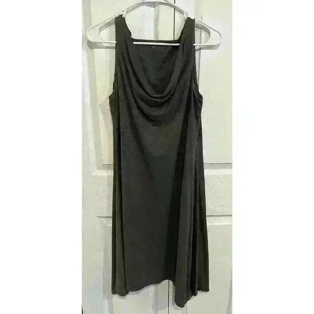 NWT Eileen Fisher Midi Dress Small Cowl Neck Sleeveless Hemp Organic Cotton